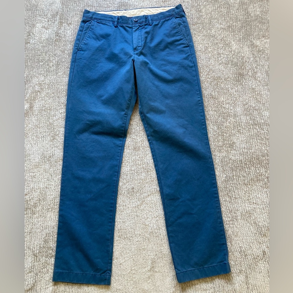 J Crew Urban Slim Chinos 34x34 Blue Cotton Business Casual Preppy Pants